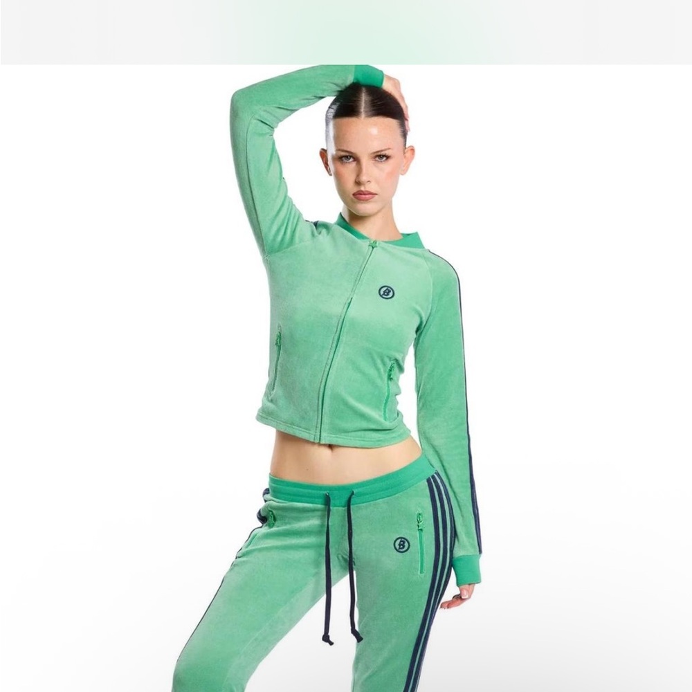 Body by Raven Tracy Green Velour Tracksuit with Logo
